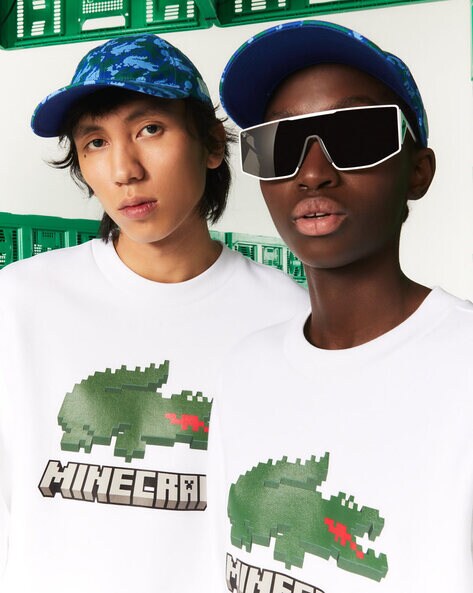 Unisex Lacoste x Minecraft Print Organic Cotton T-Shirt