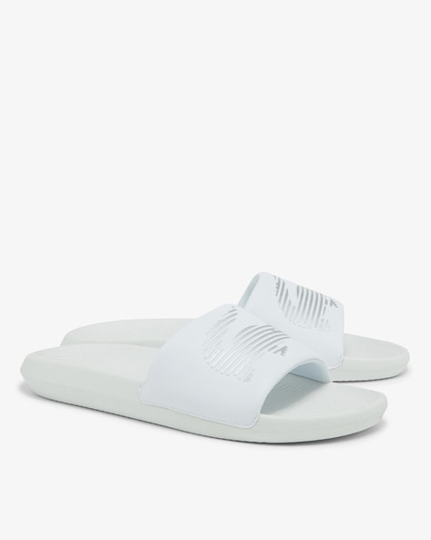 Lacoste flip flops online white