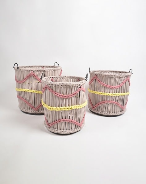 Pastel Cotton Cord Baskets Set of 3