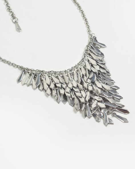 Grey Statement Necklace Graphite Grey Jewellery Set Statement