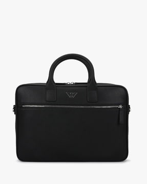 Buy EMPORIO ARMANI Logo Detailing Briefcase Bag | Black Color Men | AJIO  LUXE