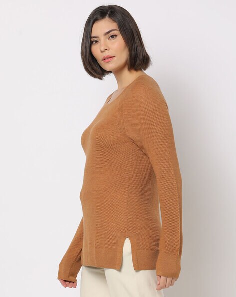 Round Neck Knitted Pullover