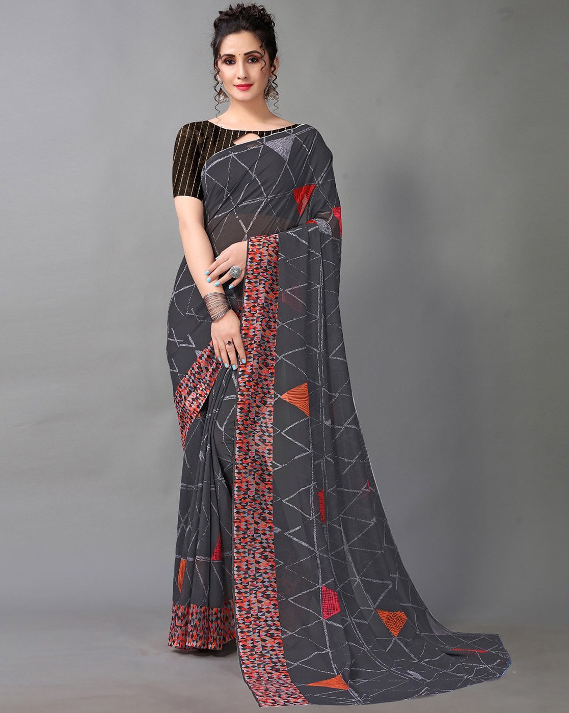 Buy Grey Sarees for Women by SHAILY Online