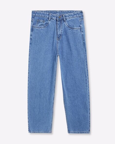 Lightly Washed Straight Fit Jeans