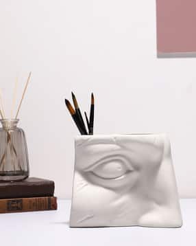 Eye-Shaped Minimalistic Ceramic Vase-image-46