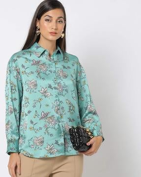 Fashion Bug Plus Size 18/20 Blouse Shirt Women's Solid Blue Textured L/S  Floral – IBBY