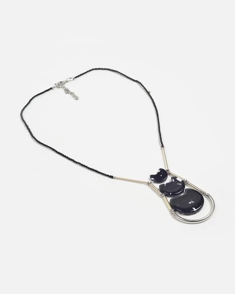 Y-Neck Necklace with Noir Resin Accent