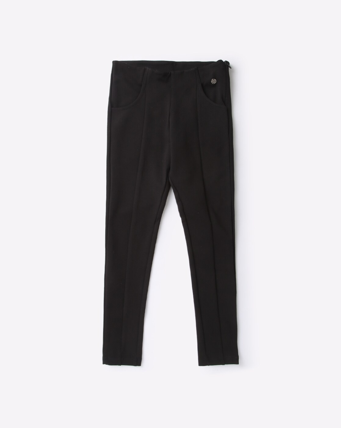 Buy AND GIRL Black Solid Rayon Regular Fit Girls Trousers | Shoppers Stop