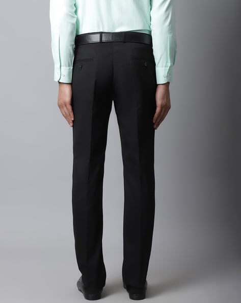 Cantabil Brown Regular Fit Flat Front Trousers