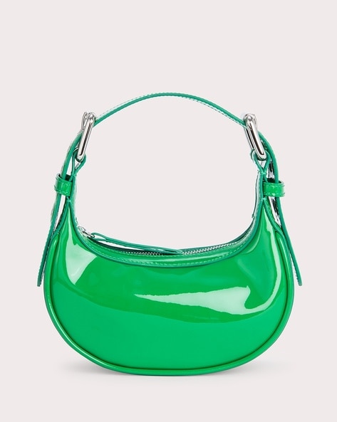 Buy By Far Soho Leather Mini Shoulder Bag Green Color Women