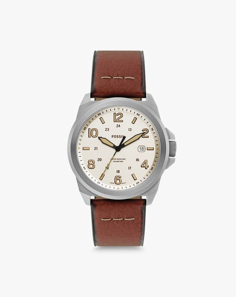 Fossil white on sale dial leather strap