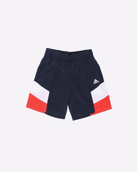 Red white and 2024 blue adidas shorts