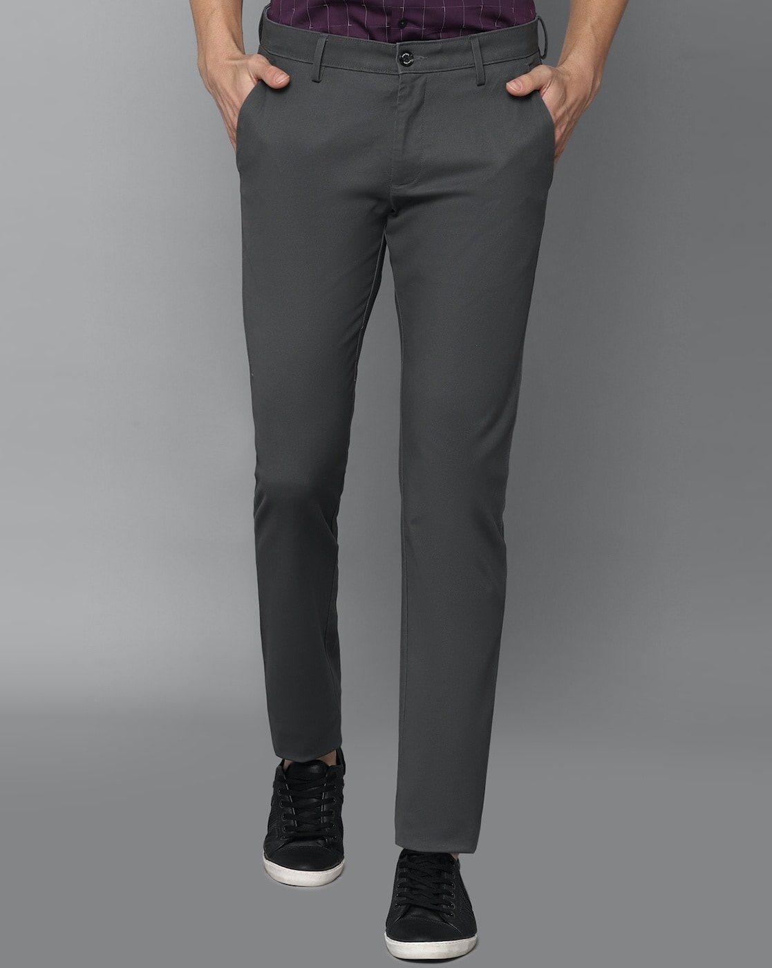 Buy Allen Solly Men Grey Straight Fit Dark Wash Jeans online