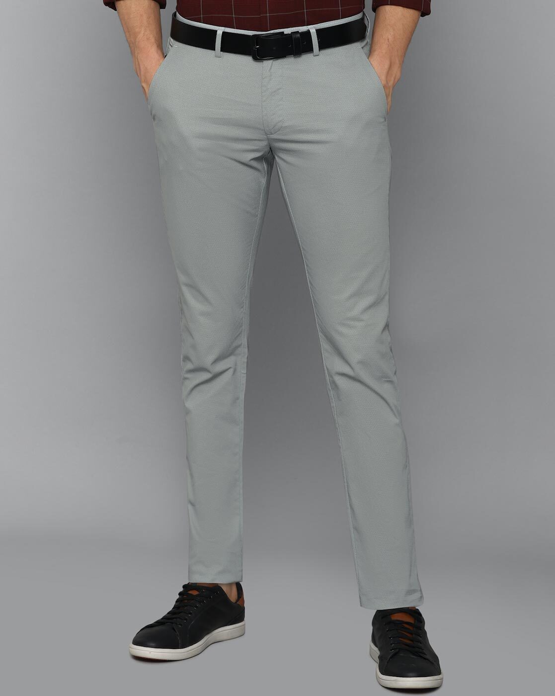 Buy Boys Beige Regular Fit Check Trousers Online - 455621 | Allen Solly