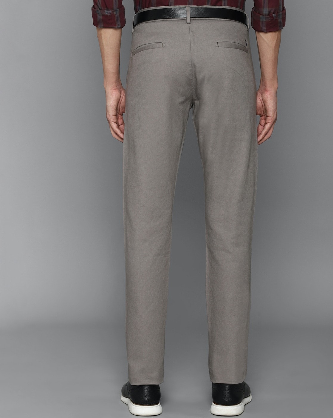 Buy Allen Solly Grey Cotton Regular Fit Trousers for Mens Online @ Tata CLiQ