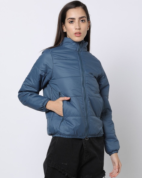 Zip-Front Quilted Jacket