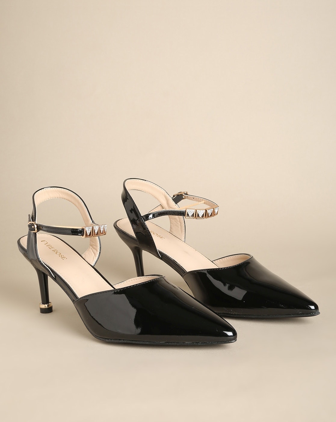 Fleur Thin Strap High Heel - Black - MESHKI U.S