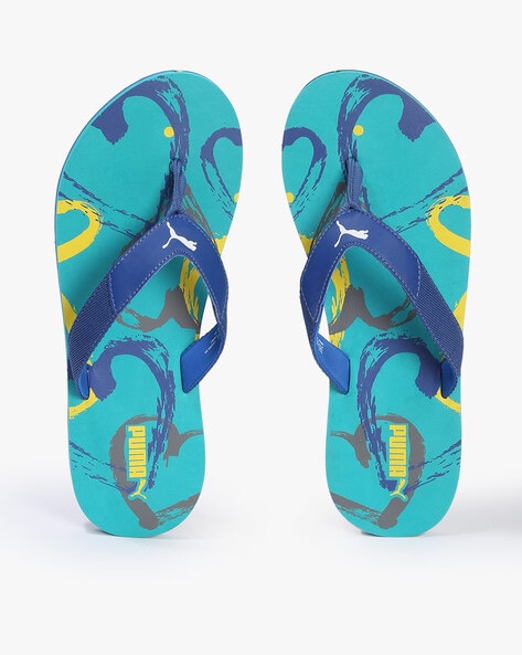 Puma blue thong flip flop deals