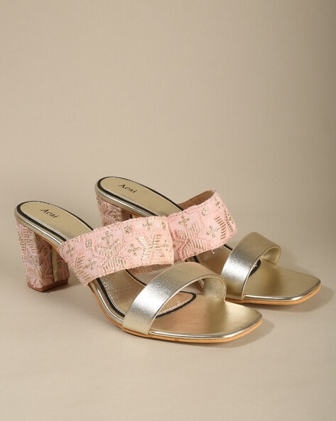 Buy Gold Heeled Sandals for Women by Carlton London Online | Ajio.com