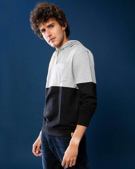 Buy Black & grey Sweatshirt & Hoodies for Men by Campus Sutra Online