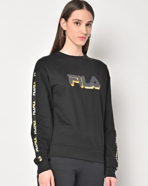 Women's fila clearance black sweatshirt