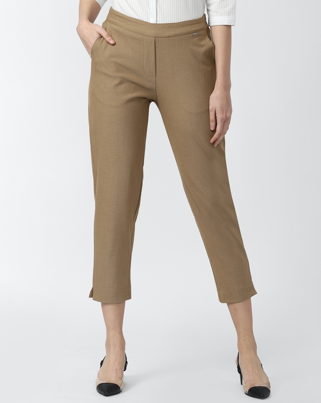Buy Khaki Trousers  Pants for Women by VAN HEUSEN Online  Ajiocom