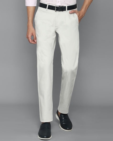 Allen Solly Blue Cotton Slim Fit Texture Trousers