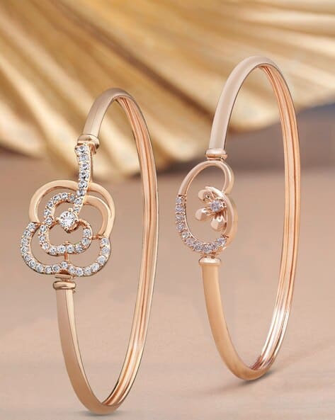 Buy Rose Gold-Toned Bracelets & Bangles for Women by ZAVERI PEARLS