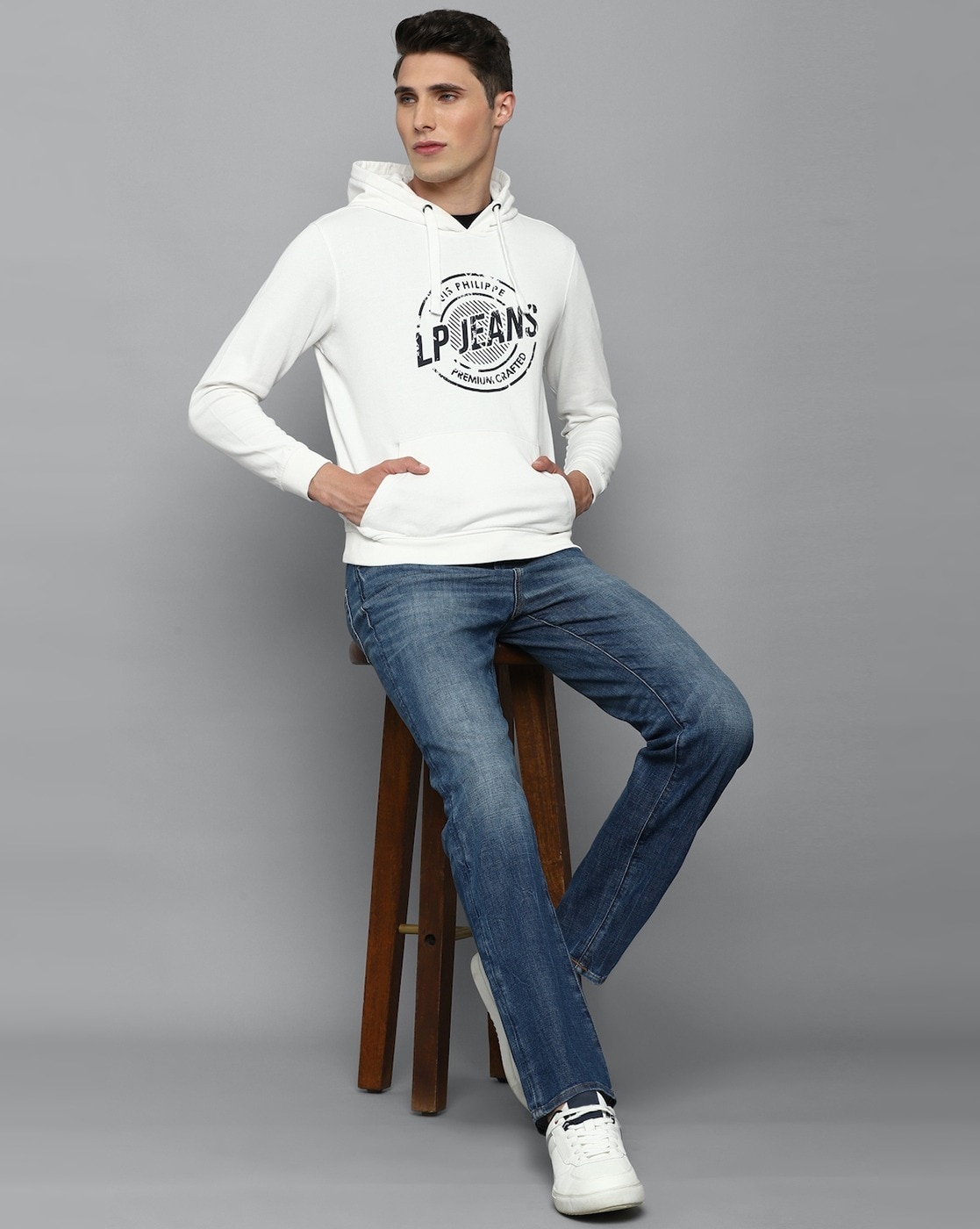 Buy White Sweatshirt Hoodies for Men by LOUIS PHILIPPE Online