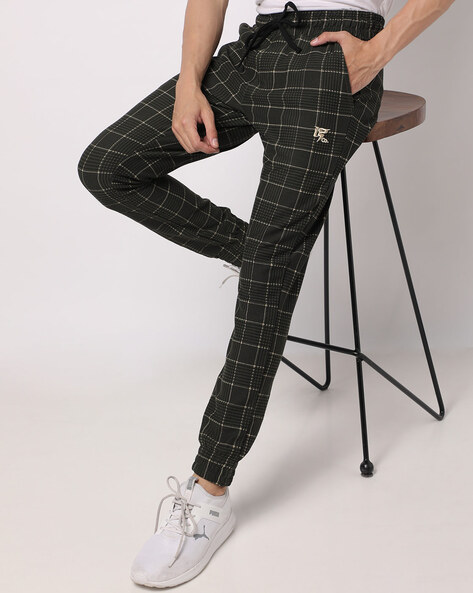 Mens checkered best sale track pants