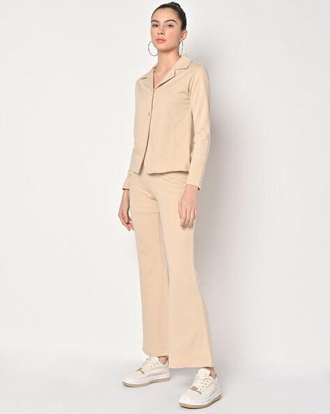 Beige 3-piece Pantsuit for Women, Beige Blazer Trouser Suit for Women With  Bralette Top, Relaxed Fit Blazer and High Waist Pants 