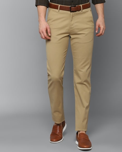 Buy CP BRO Men Cotton Checked Slim Fit Light Khaki Colour Trousers Online