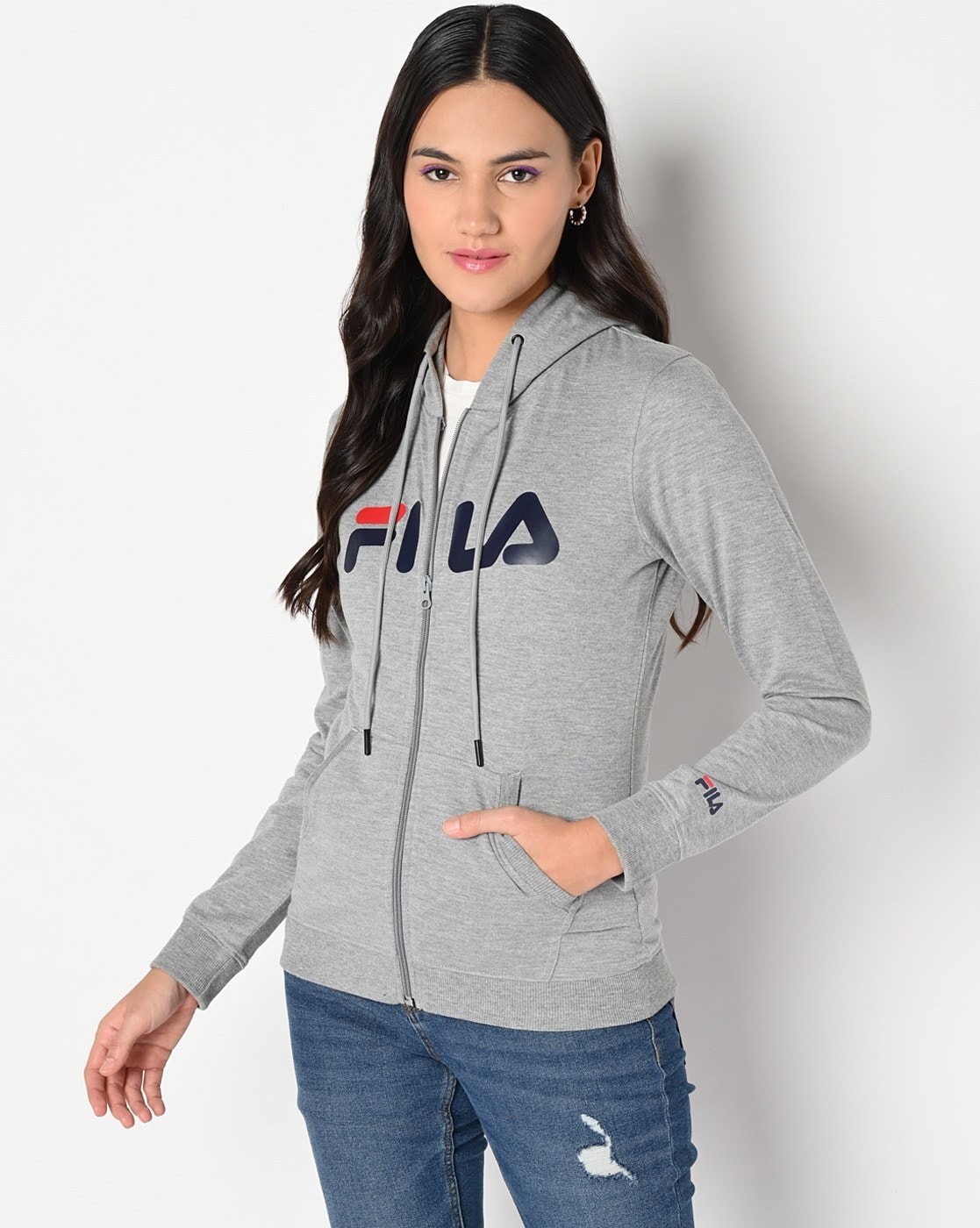 Buy Grey & Hoodies Women by FILA Online | Ajio.com