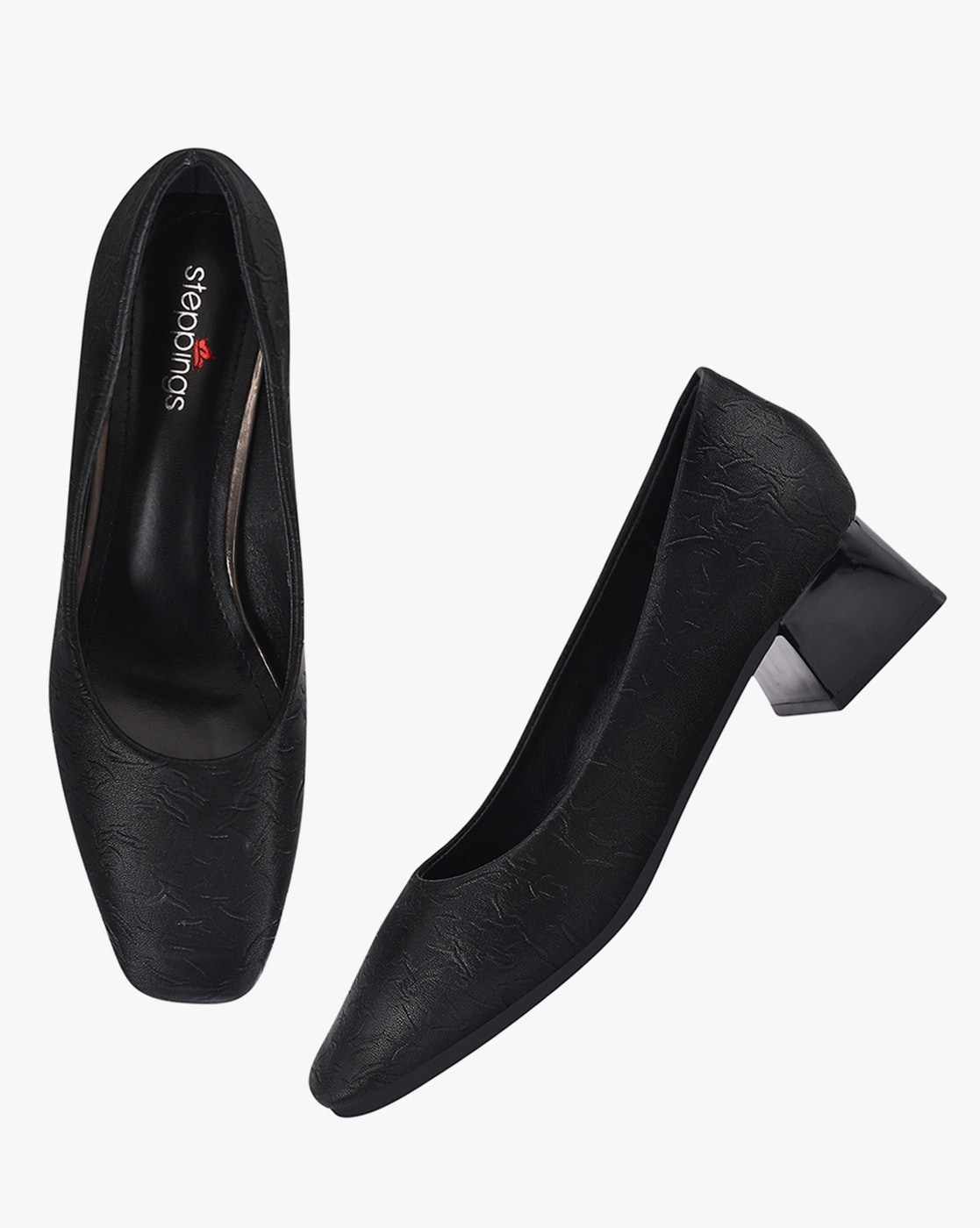 Buy Pumps Block Heels Thick Heel Low Heel Black Classic Work Shoes Leather  - Ricici.com