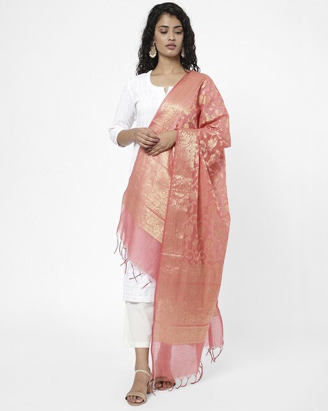 Embellished Dupatta with Frayed Hemline Price in India