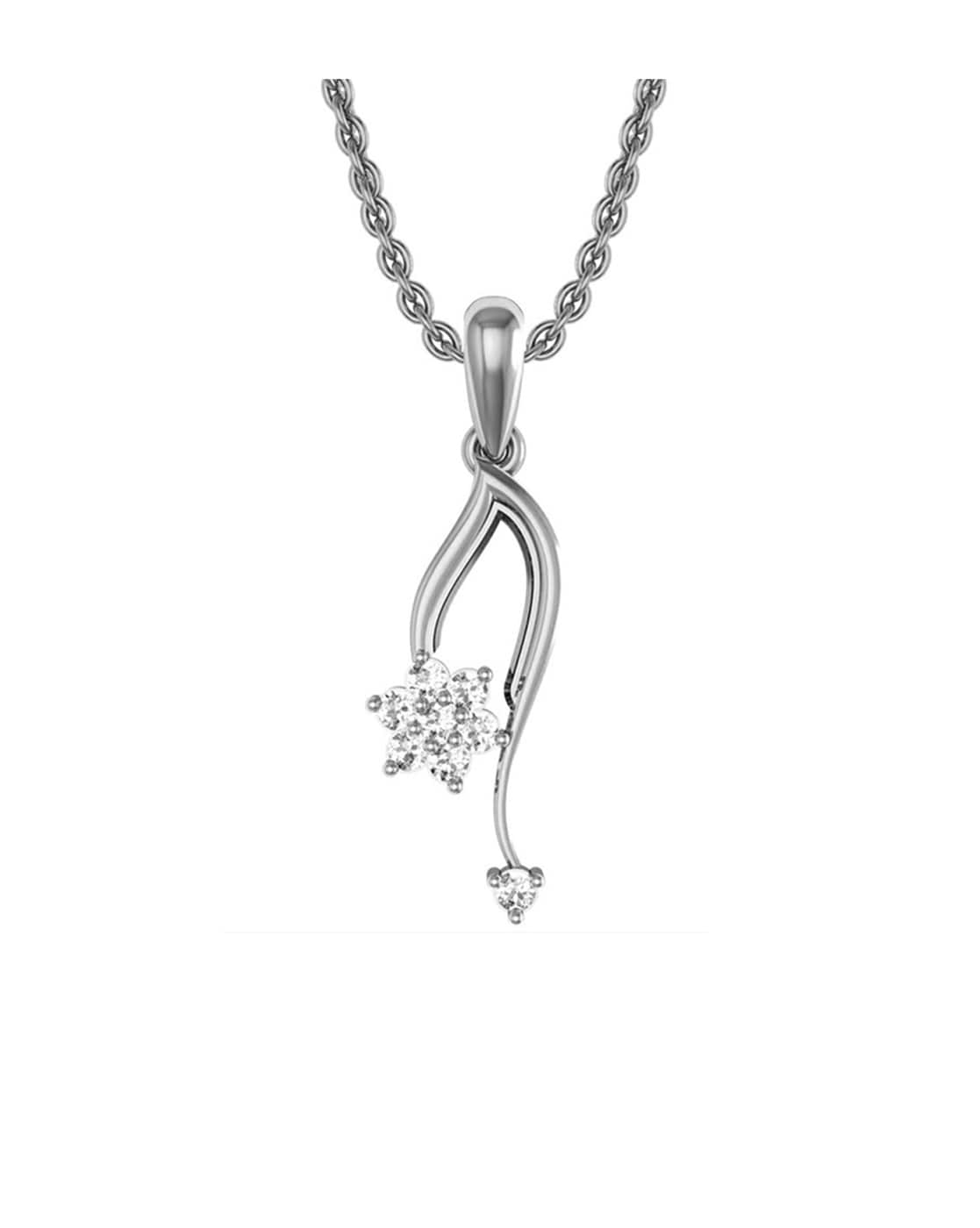 Delicate White Gold Necklace with Brilliant | KLENOTA