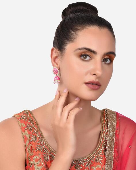 Multicolor Earrings | Multicolor Stone Earrings – Peach Tassels