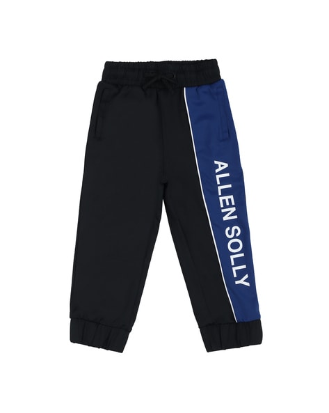 Boys Track Pants with Placement Brand Print