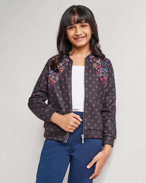 Global Desi Quilted Zip-Front Jacket