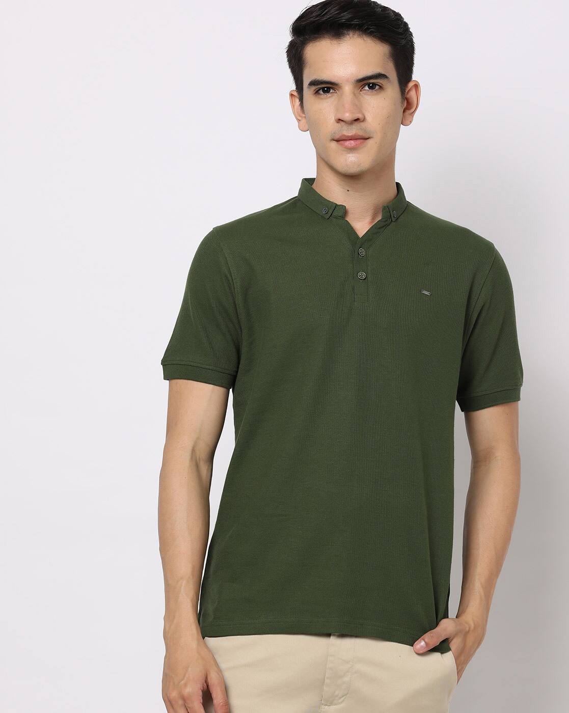 Green button down polo Clearance