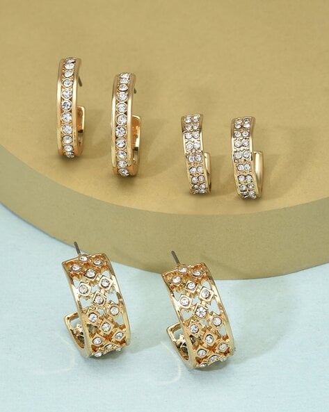 Buy VIEN Gold Plated Brass Pearl Earring Simple Metal Style Huggie Hoop  Earring Pearl Brass Huggie Earring at Amazon.in