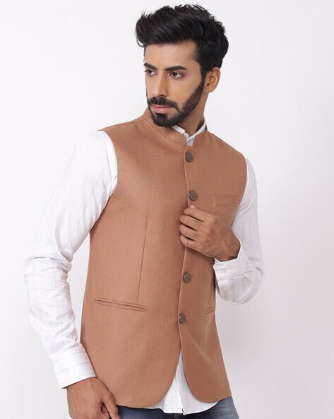 Beige Embellished Bandhgala Jodhpuri Suit 599MW06