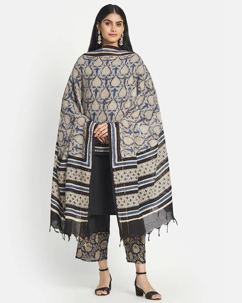 Printed Duppata with Tassels Price in India