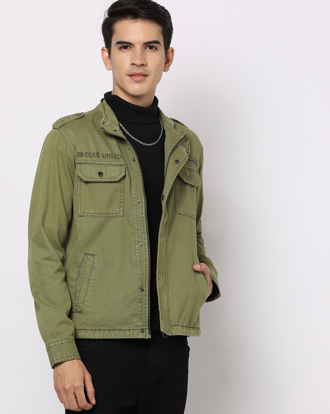 Men's Olive green Nubuk Jacket green | Jacob Cohën™