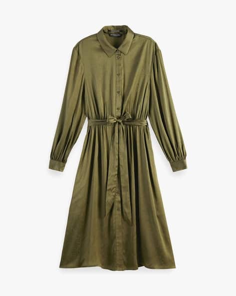 Ajio Scotch And Soda Shirt Dress Scotch And Soda Green Dress Discount