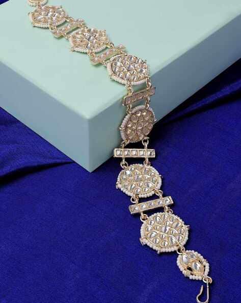 ZAVERI PEARLS Kundan & Pearl Bridal Mathapatti - ZPFK14617