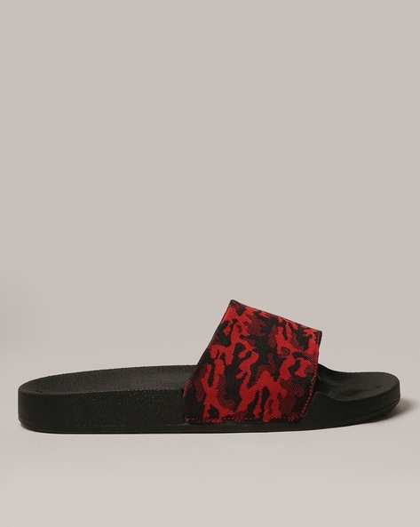 Camouflage Print Open Toe Sliders