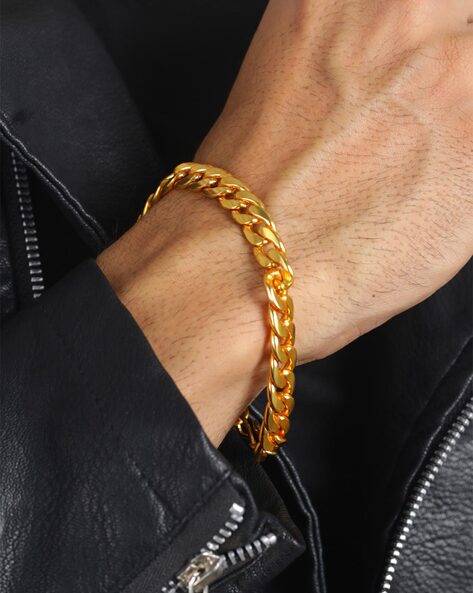 Gold Finish Mens Chain Bracelet GiftSend Fathers Day Gifts Online  J11140832 IGPcom