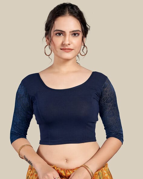 Buy Navy Blue Blouses for Women by Himrise Online | Ajio.com