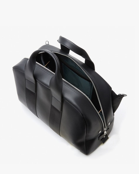 Leather weekend bag Lacoste Black in Leather - 36671146